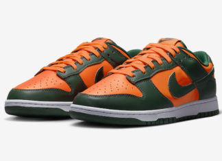 Nike Dunk Low “Miami Hurricanes “的官方照片