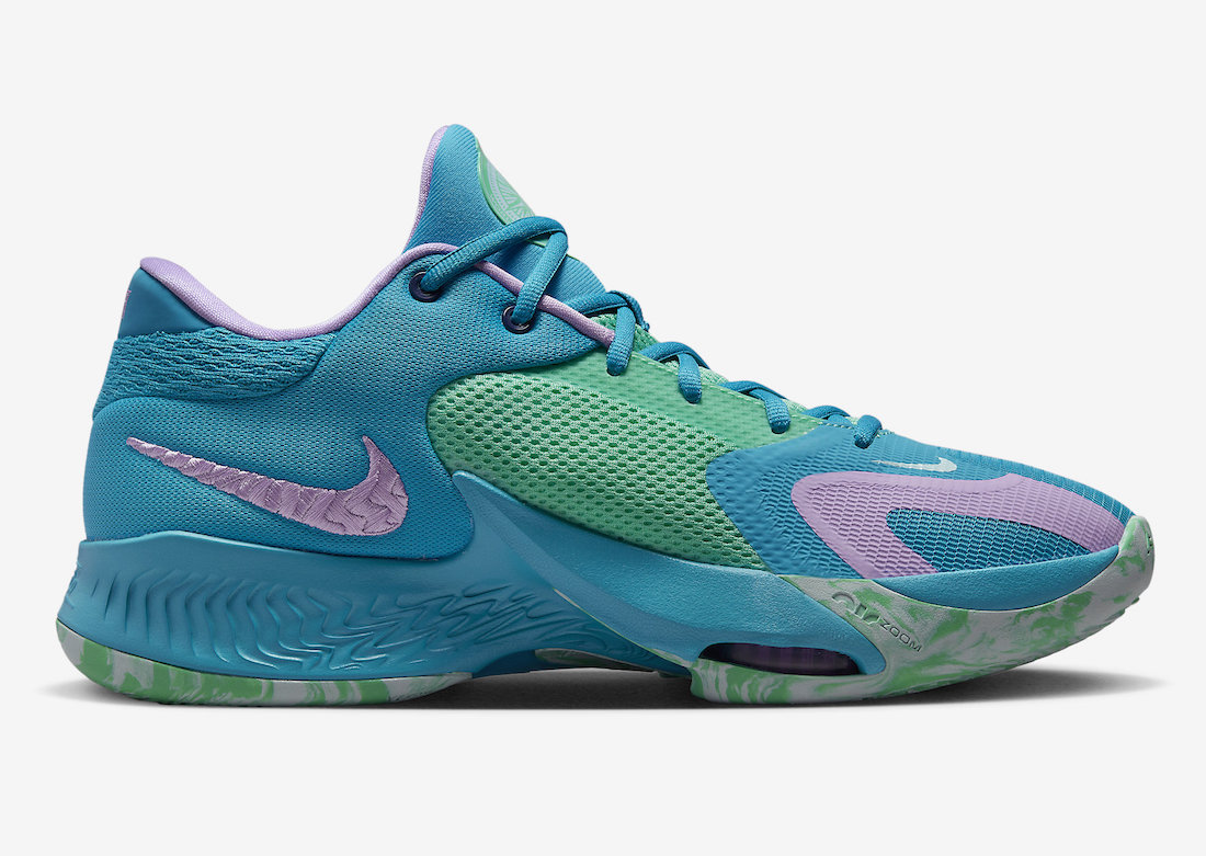 Nike Zoom Freak 4 Birthstone Laser Blue Lilac Light Menta DJ6149-400 Release Date