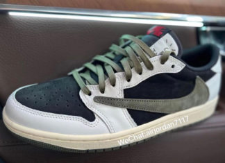 第一眼。Travis Scott x Air Jordan 1 Low OG “Olive”。