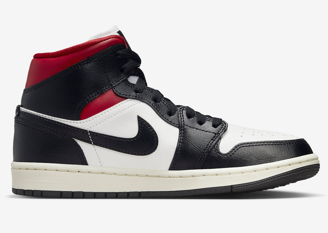 Air Jordan 1 Mid Black Gym Red Sail BQ6472-061 Release Date