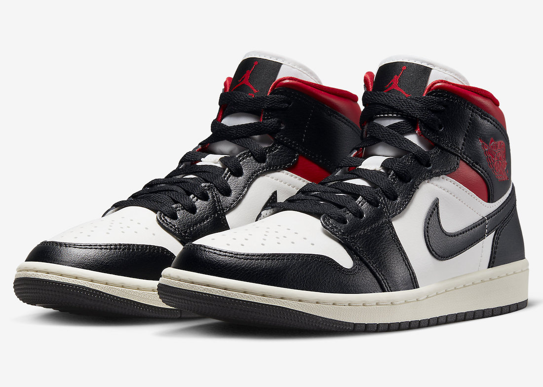 Air Jordan 1 Mid Black Gym Red Sail BQ6472-061 Release Date