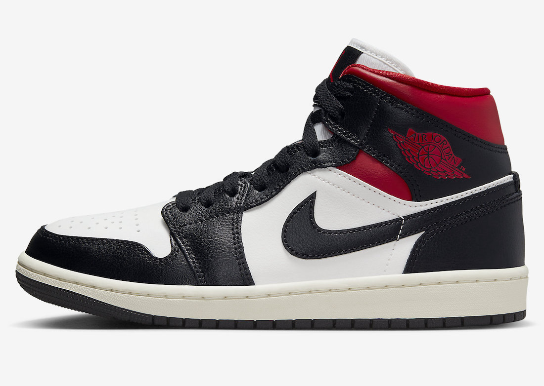 Air Jordan 1 Mid Black Gym Red Sail BQ6472-061 Release Date