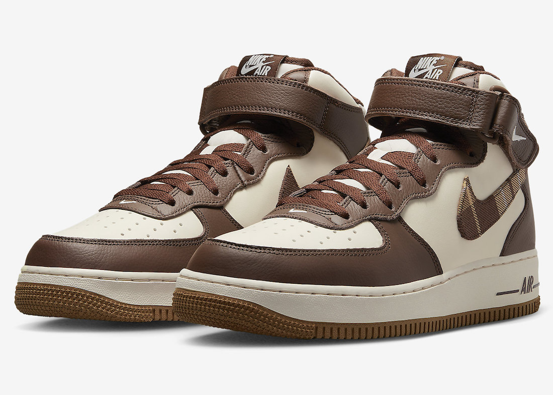 Nike Air Force 1 Mid Brown Plaid DV0792-100 Release Date