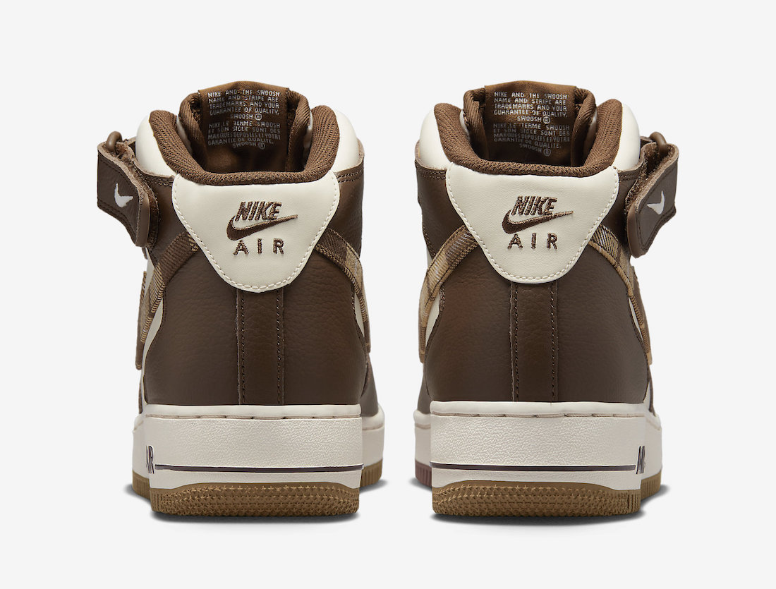 Nike Air Force 1 Mid Brown Plaid DV0792-100 Release Date