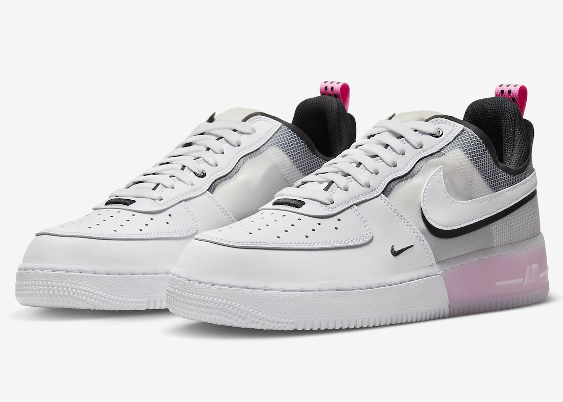 Nike Air Force 1 React White Black Pink DV0808-100 Release Date