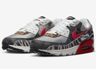 覆盖着异国动物图案的Nike Air Max 90