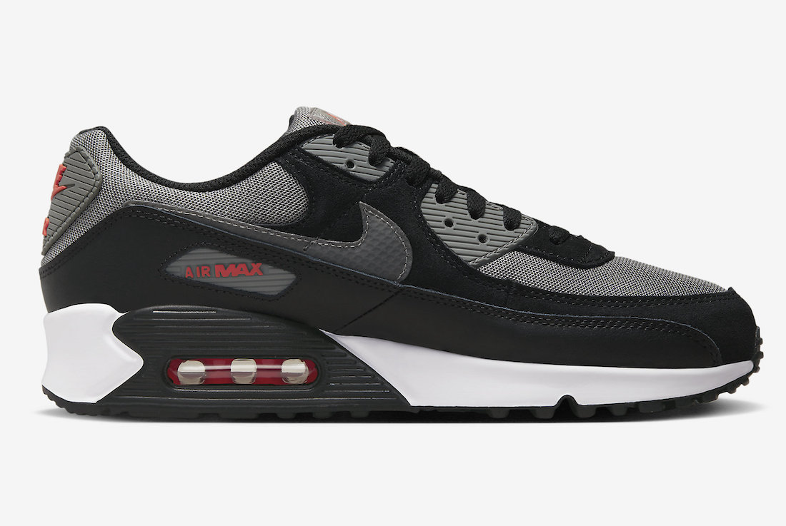 Nike Air Max 90 Black Grey Red FD0664-001 Release Date