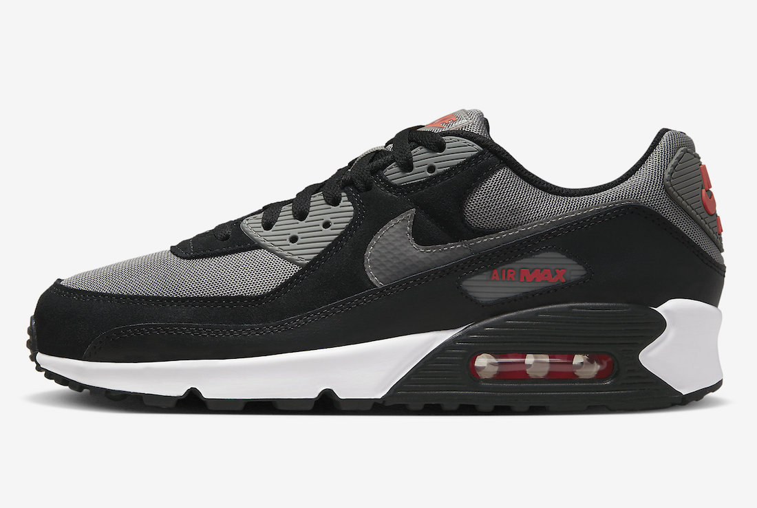 Nike Air Max 90 Black Grey Red FD0664-001 Release Date