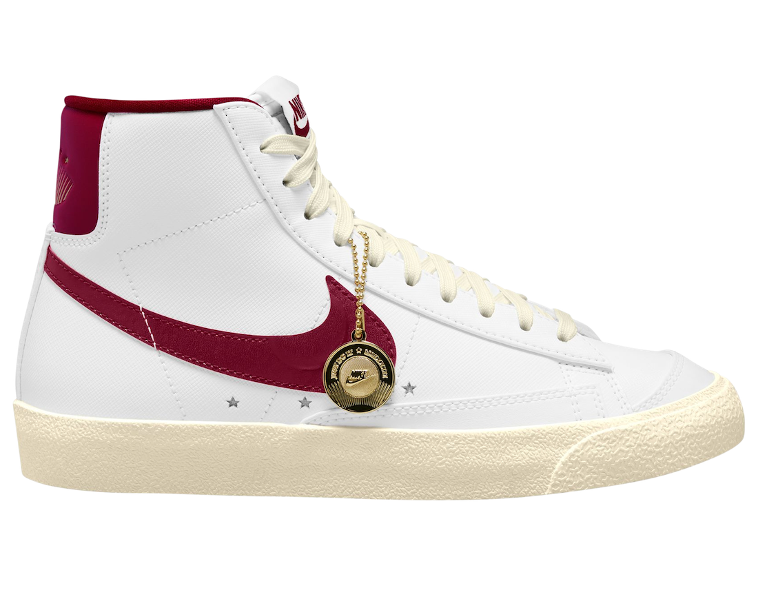 Nike Blazer Mid Summit White Team Red Muslin Metallic Gold DV7003-100 Release Date