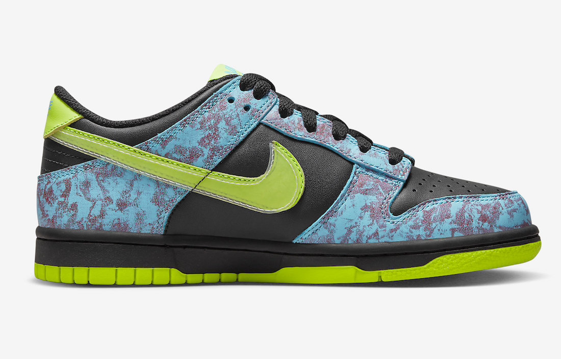 Nike Dunk Low GS Acid Wash Black Volt Baltic Blue DV1694-900 Release Date