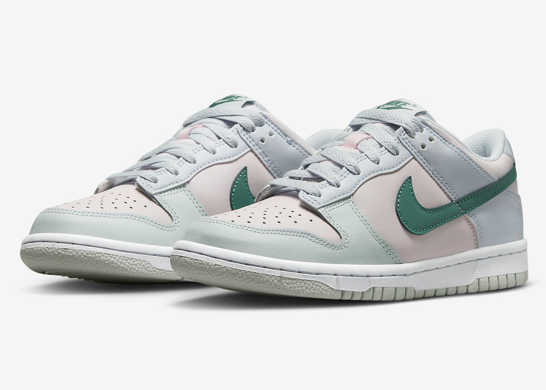 Nike Dunk Low GS Football Grey Mineral Teal Pearl Pink FD1232-002 Release Date