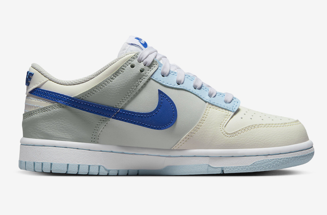 Nike Dunk Low GS Ivory Hyper Royal White Photon Dust Grey Fog FB1843-141 Release Date