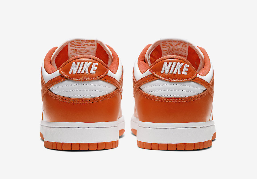 Nike Dunk Low Syracuse Orange White CU1726-101 Release Date Price