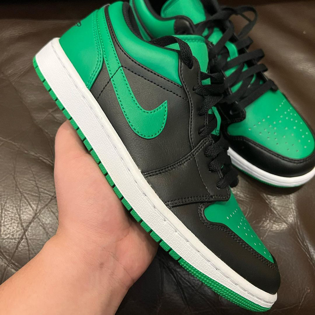 Air Jordan 1 Low Black Lucky Green 553558-065 Release Date