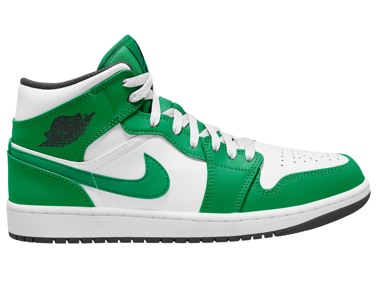 Air Jordan 1 Mid Green White Black DQ8426-301 Release Date Lateral