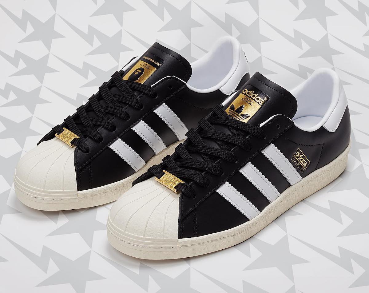 BAPE adidas Superstar Black White Release Date