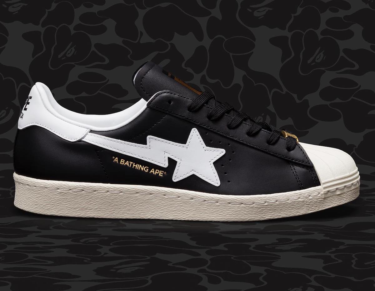 BAPE adidas Superstar Black White Release Date