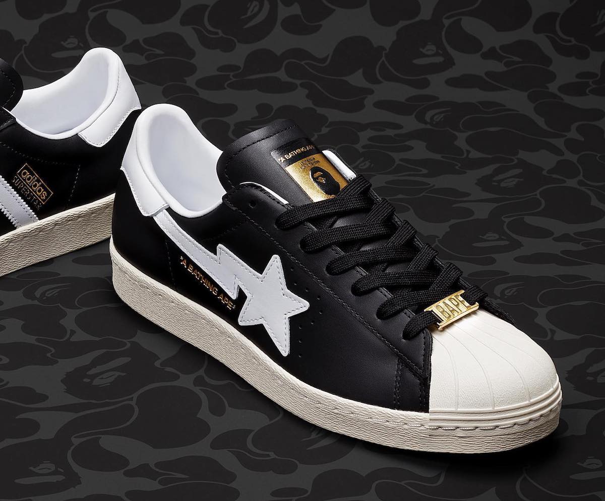 BAPE adidas Superstar Black White Release Date