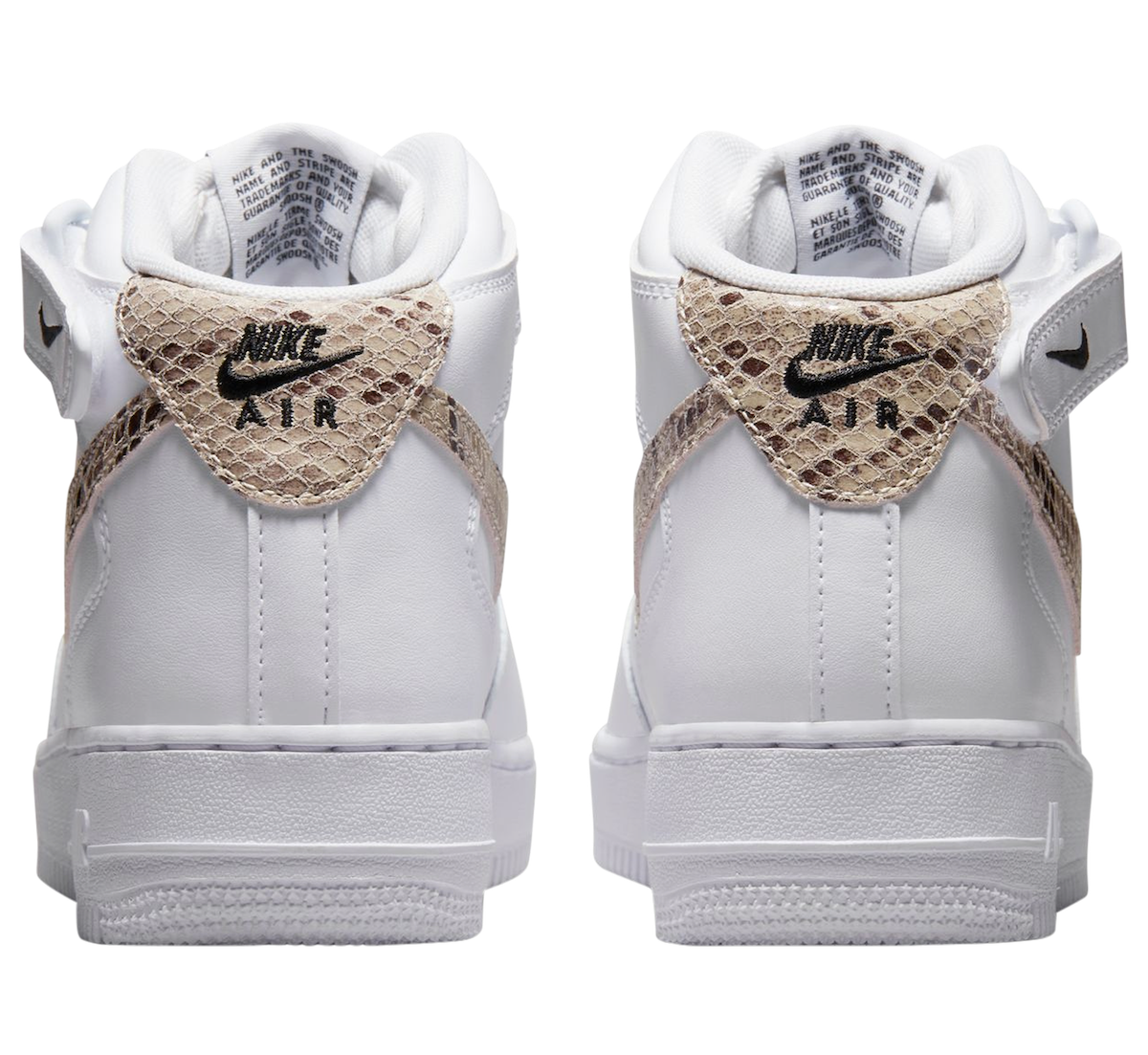 Nike Air Force 1 Mid Snakeskin Swoosh DD9625-101 Release Date Lateral