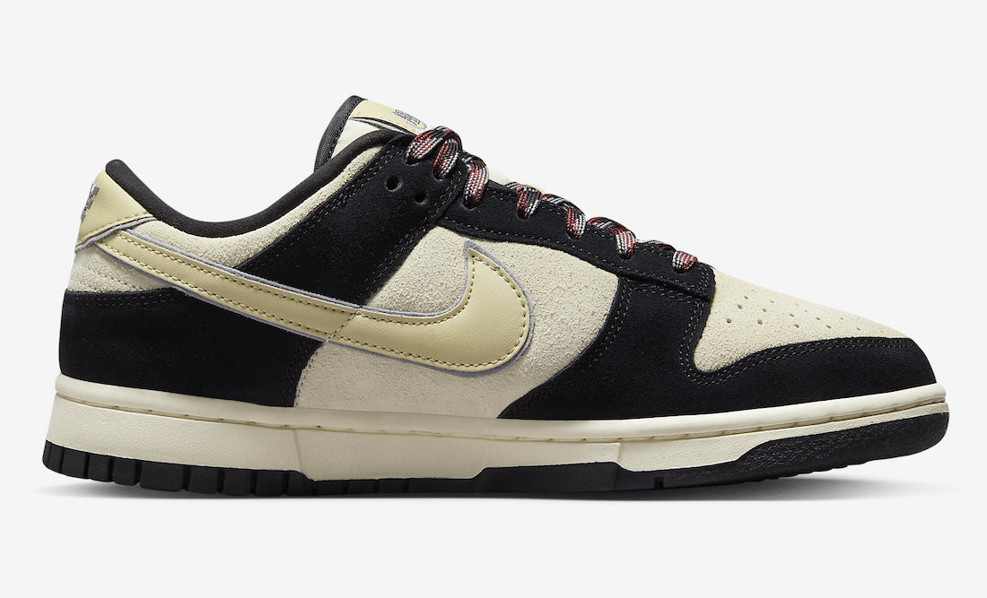 Nike Dunk Low Black Suede Team Gold Coconut Milk DV3054-001 Release Date