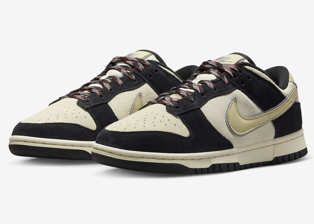 Nike Dunk Low Black Suede Team Gold Coconut Milk DV3054-001 Release Date