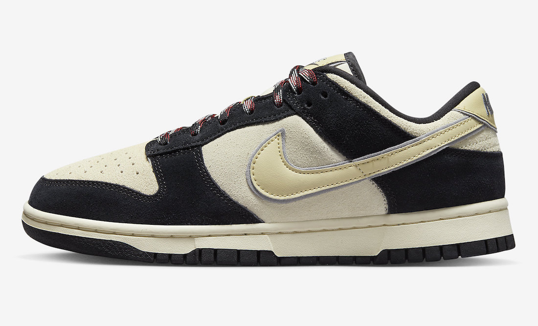 Nike Dunk Low Black Suede Team Gold Coconut Milk DV3054-001 Release Date