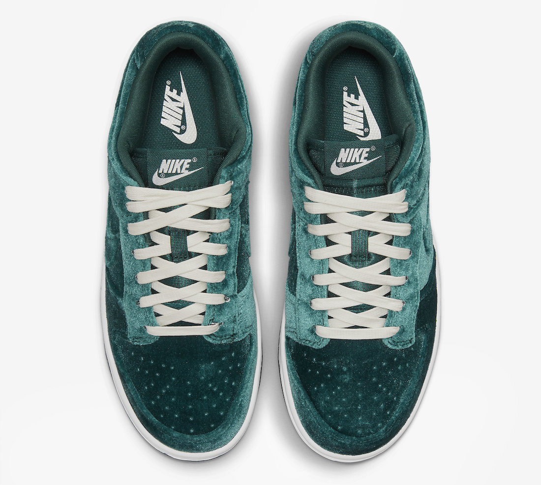 Nike Dunk Low Green Velvet DZ5224-300 Release Date On-Feet