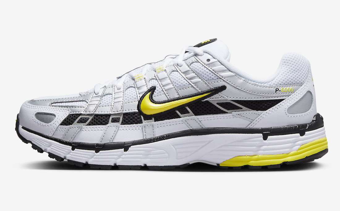 Nike P-6000 White Yellow Black Silver FD9876-102 Release Date Lateral