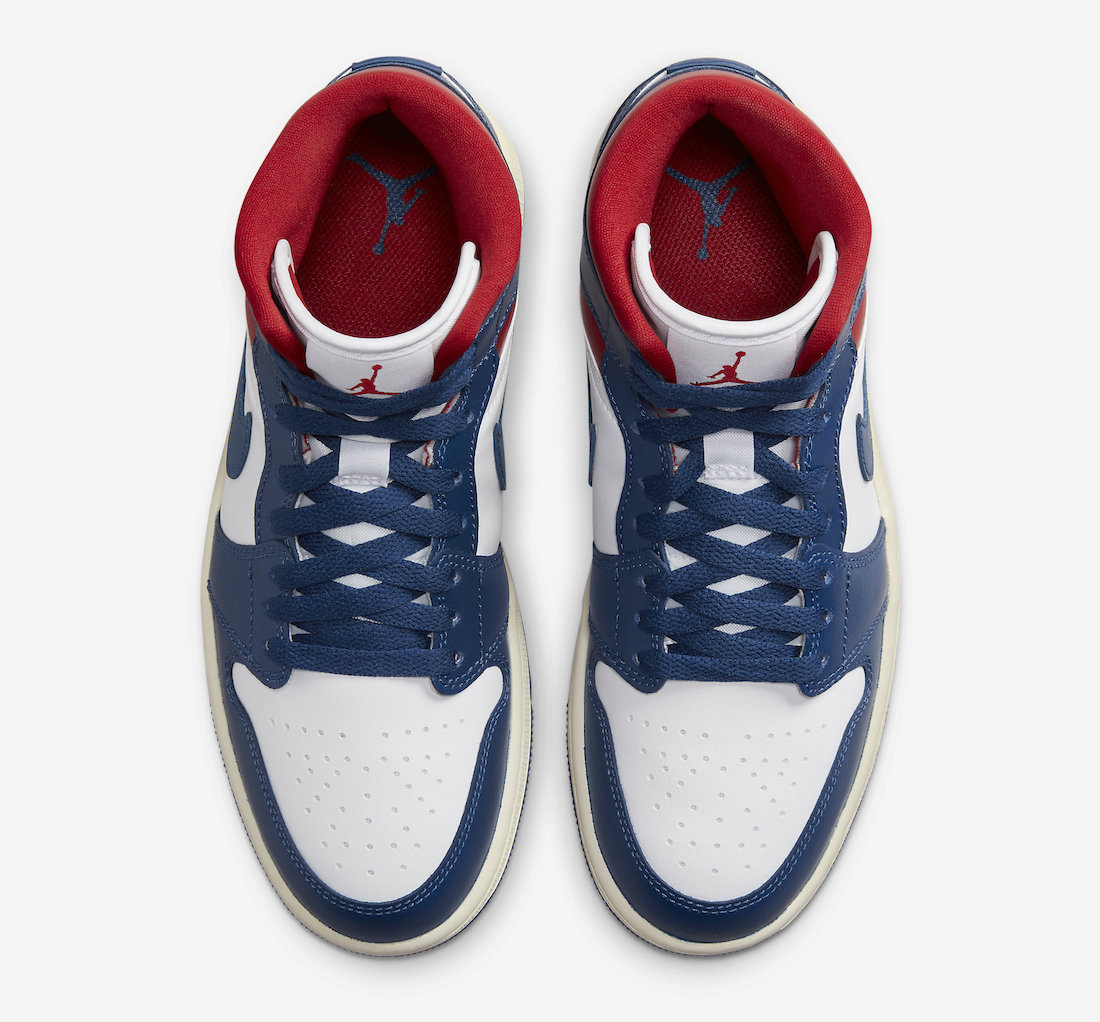 Air Jordan 1 Mid French Blue Gym Red BQ6472-146 Release Date