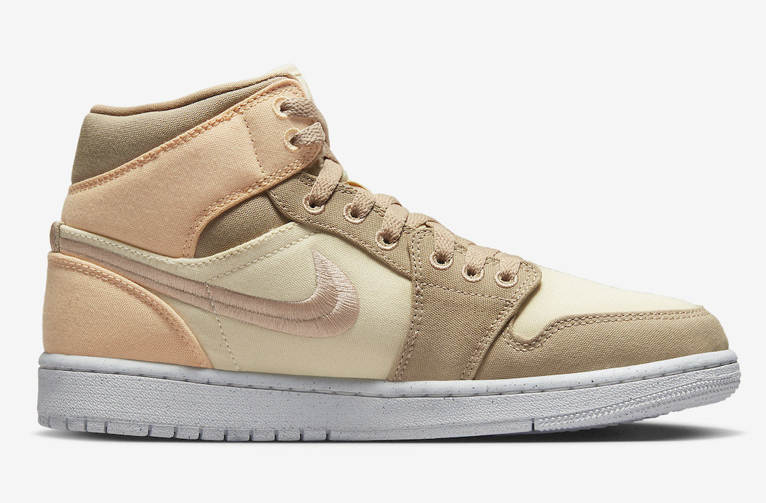 Air Jordan 1 Mid SE Canvas Khaki DV0427-102 Release Date