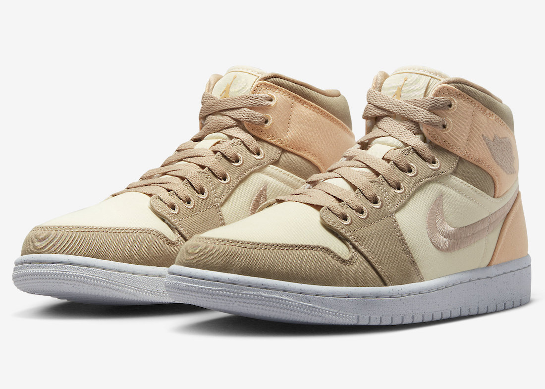 Air Jordan 1 Mid SE Canvas Khaki DV0427-102 Release Date