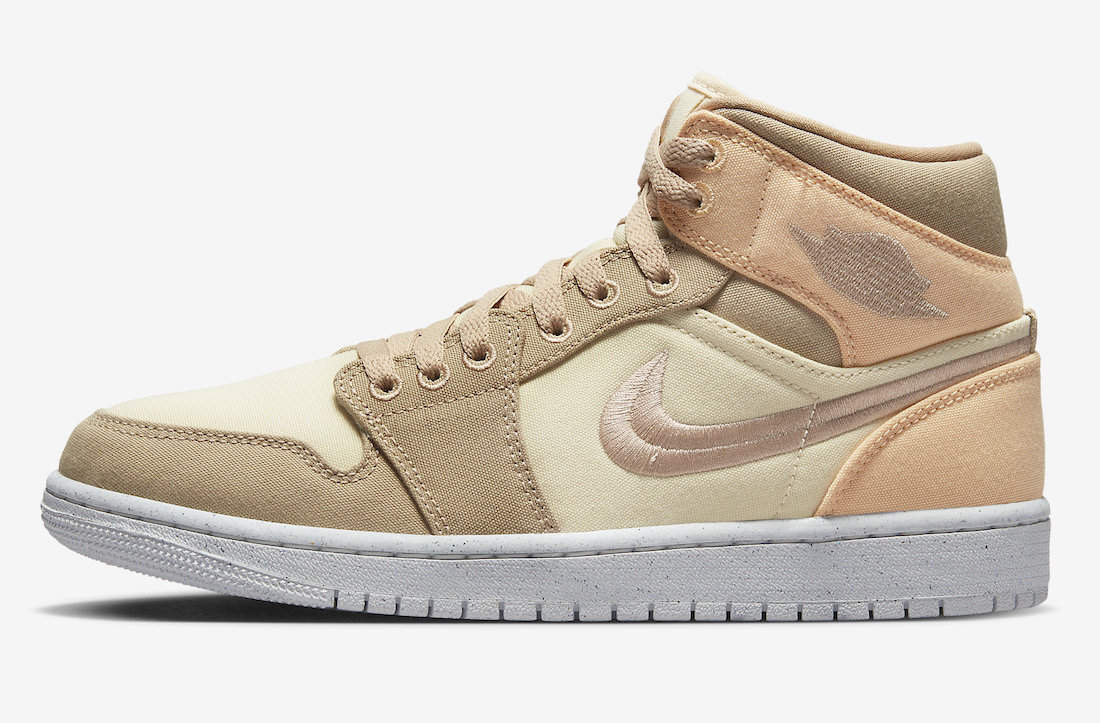 Air Jordan 1 Mid SE Canvas Khaki DV0427-102 Release Date