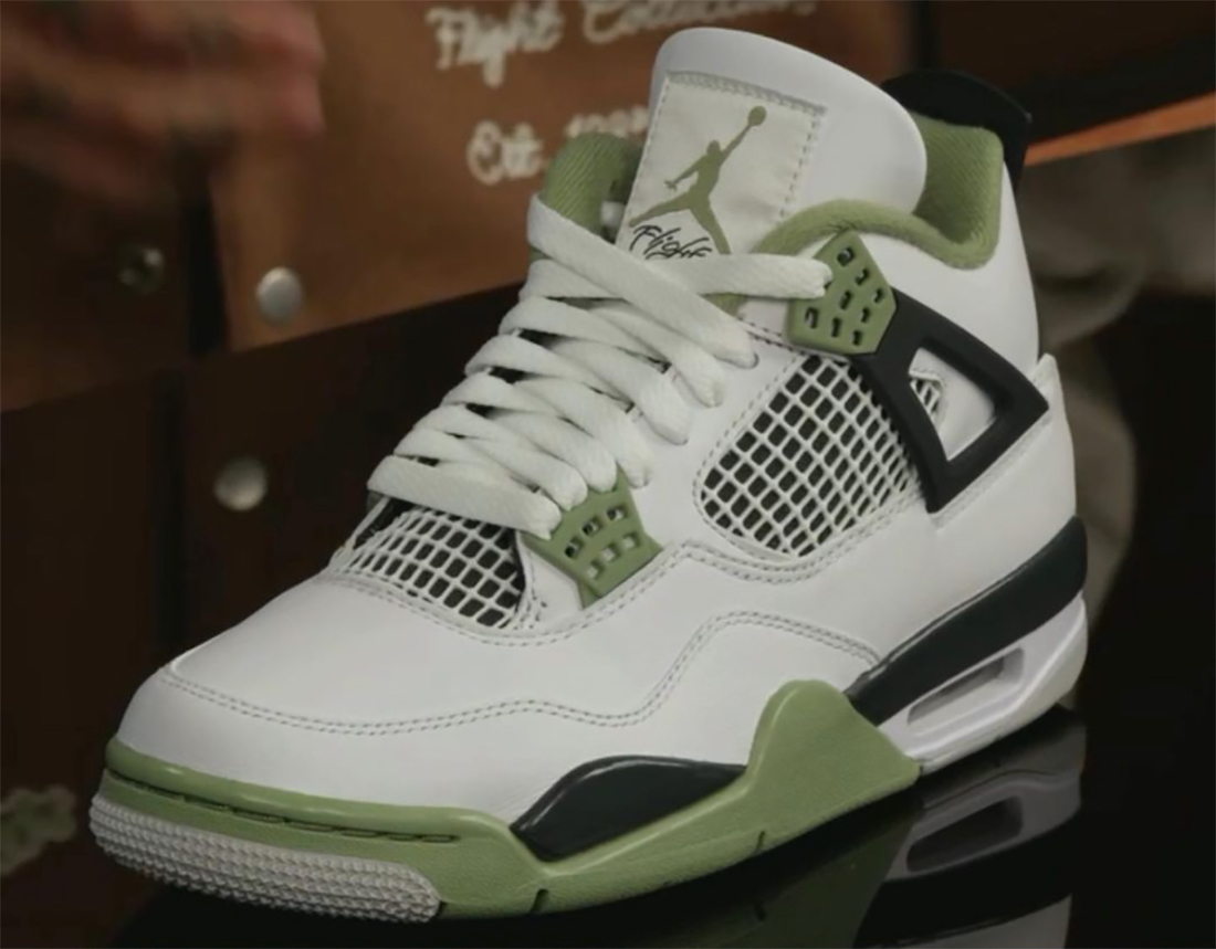 Air Jordan 4 Oil Green Seafoam WMNS AQ9129-103 Release Date First Look