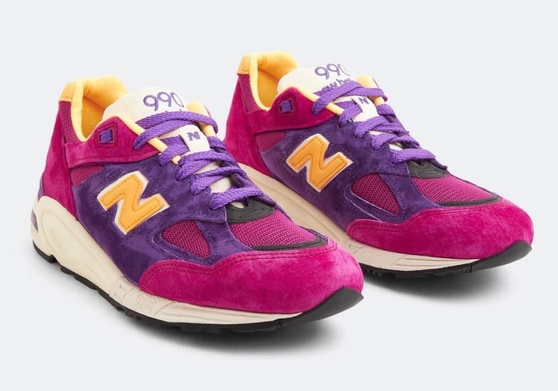 New Balance 990v2 Made in USA Pink Purple M990PY2 Release Date Lateral