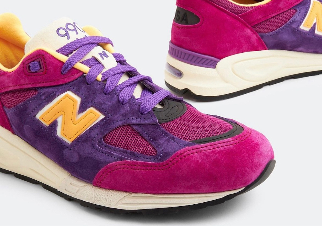 New Balance 990v2 Made in USA Pink Purple M990PY2 Release Date Lateral