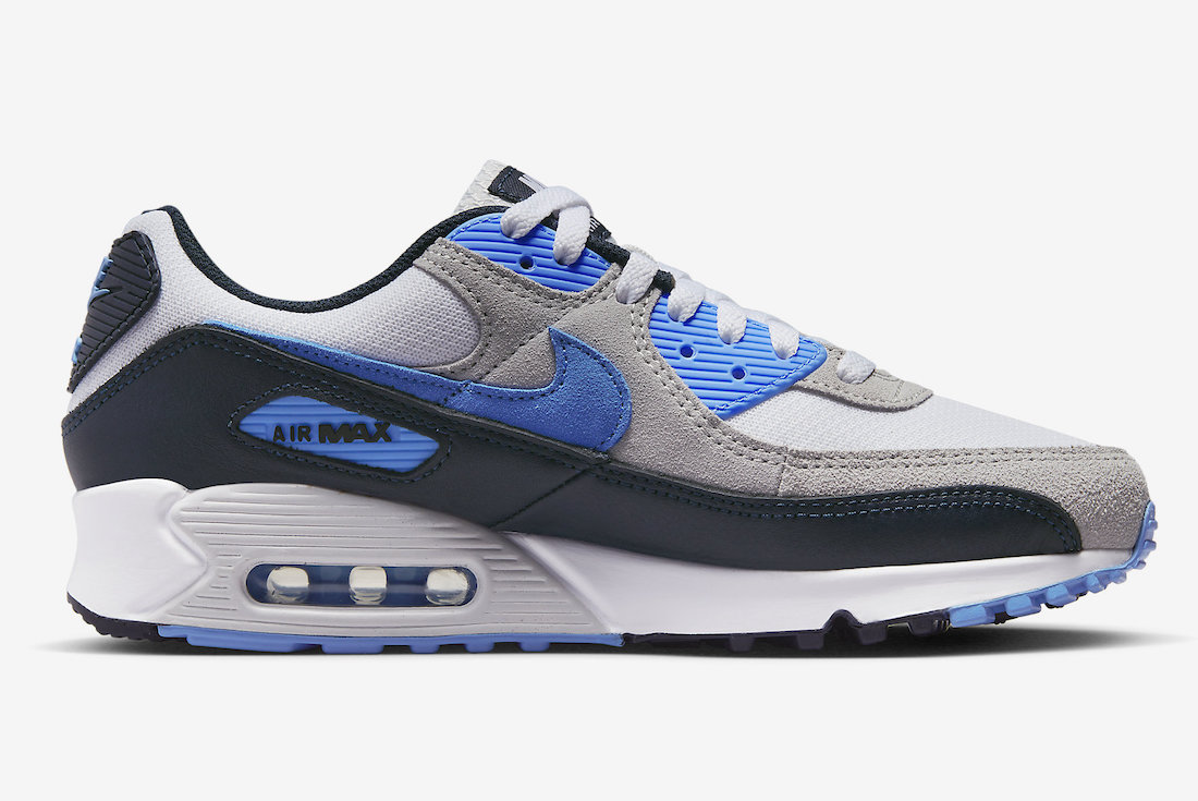 Nike Air Max 90 White University Blue Dark Obsidian DQ4071-101 Release Date