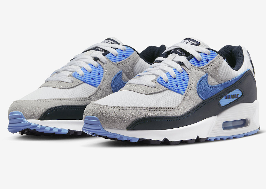 Nike Air Max 90 White University Blue Dark Obsidian DQ4071-101 Release Date