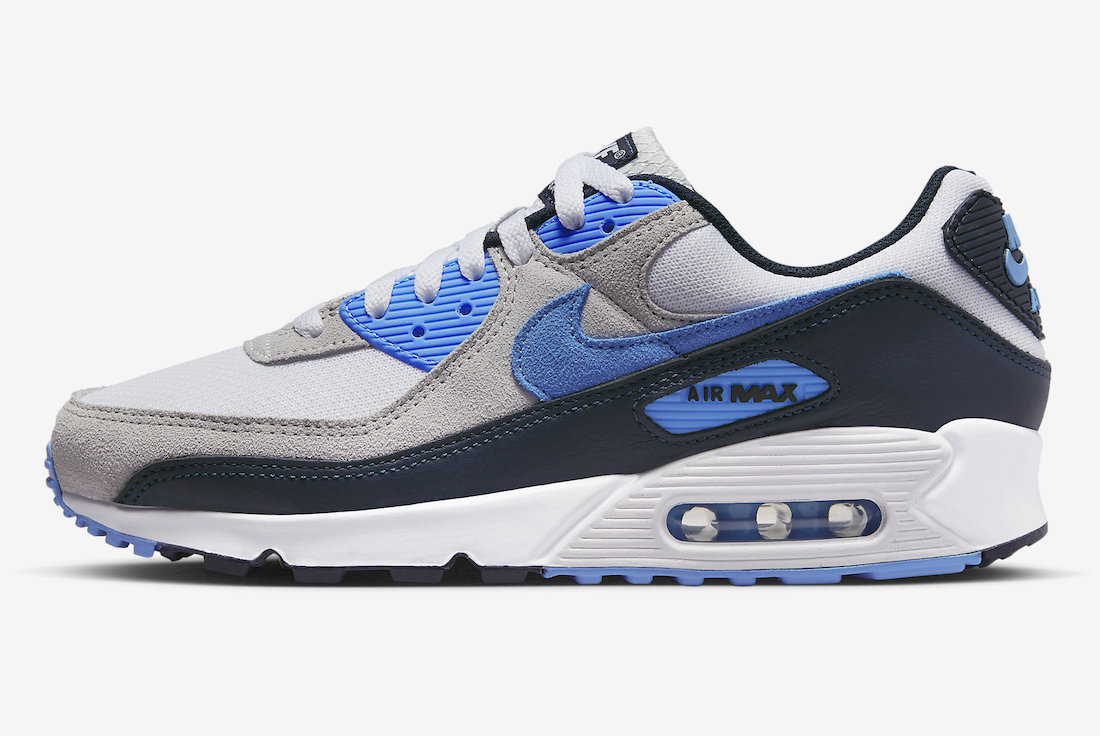 Nike Air Max 90 White University Blue Dark Obsidian DQ4071-101 Release Date