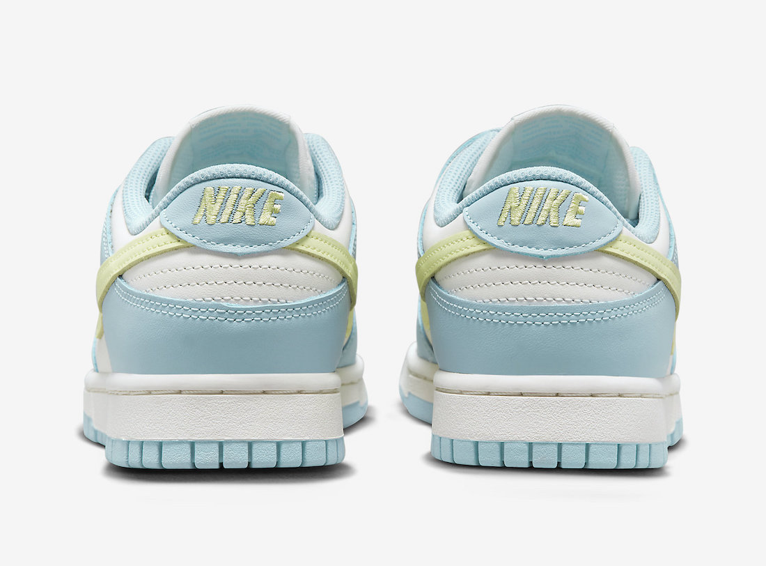 Nike Dunk Low White Blue Volt DD1503-123 Release Date Heel