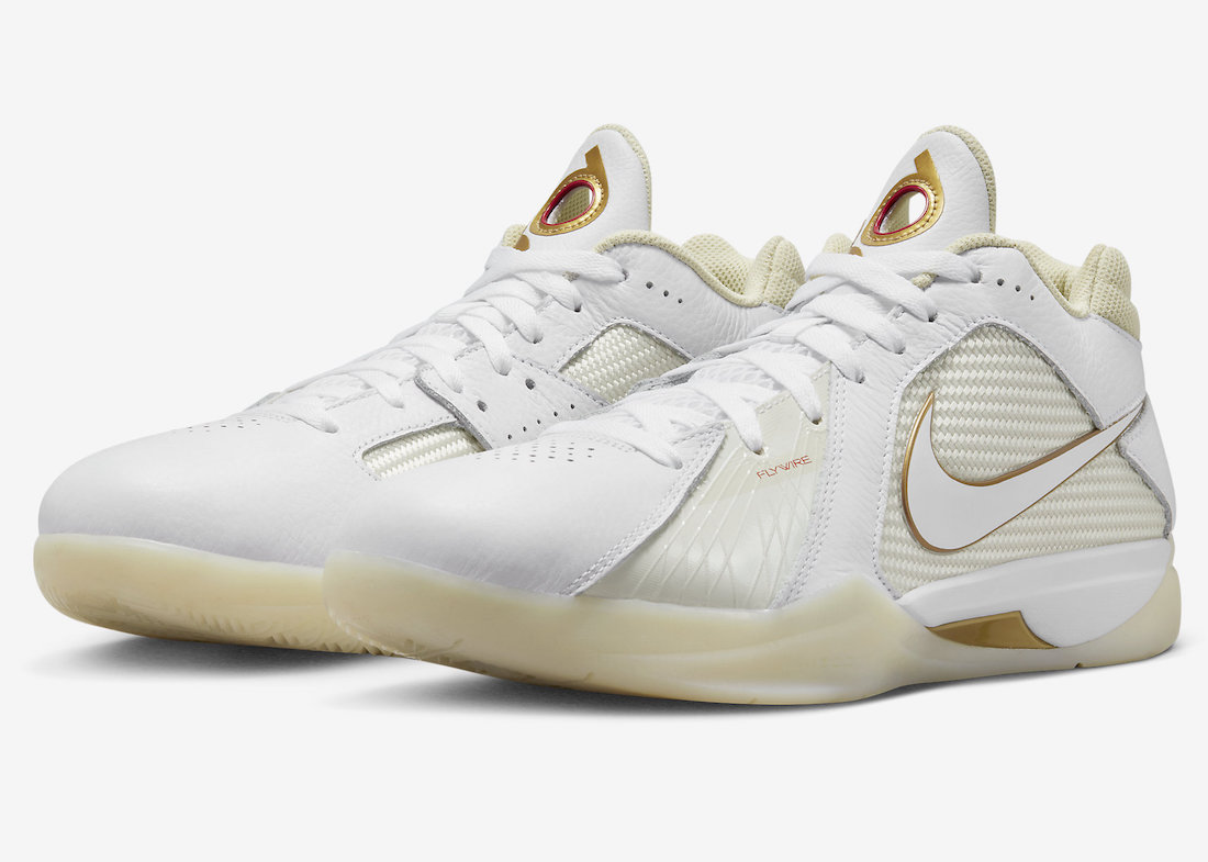 Nike KD 3 White Gold DZ3009-100 Release Date