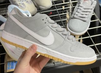 初见。Nike SB Dunk Low “Grey Gum”（灰胶）。