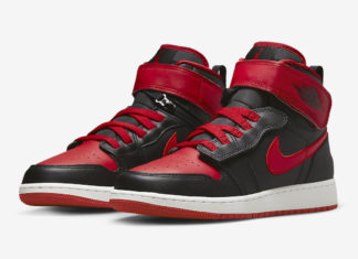 儿童可用的Air Jordan 1 High FlyEase “Bred”。