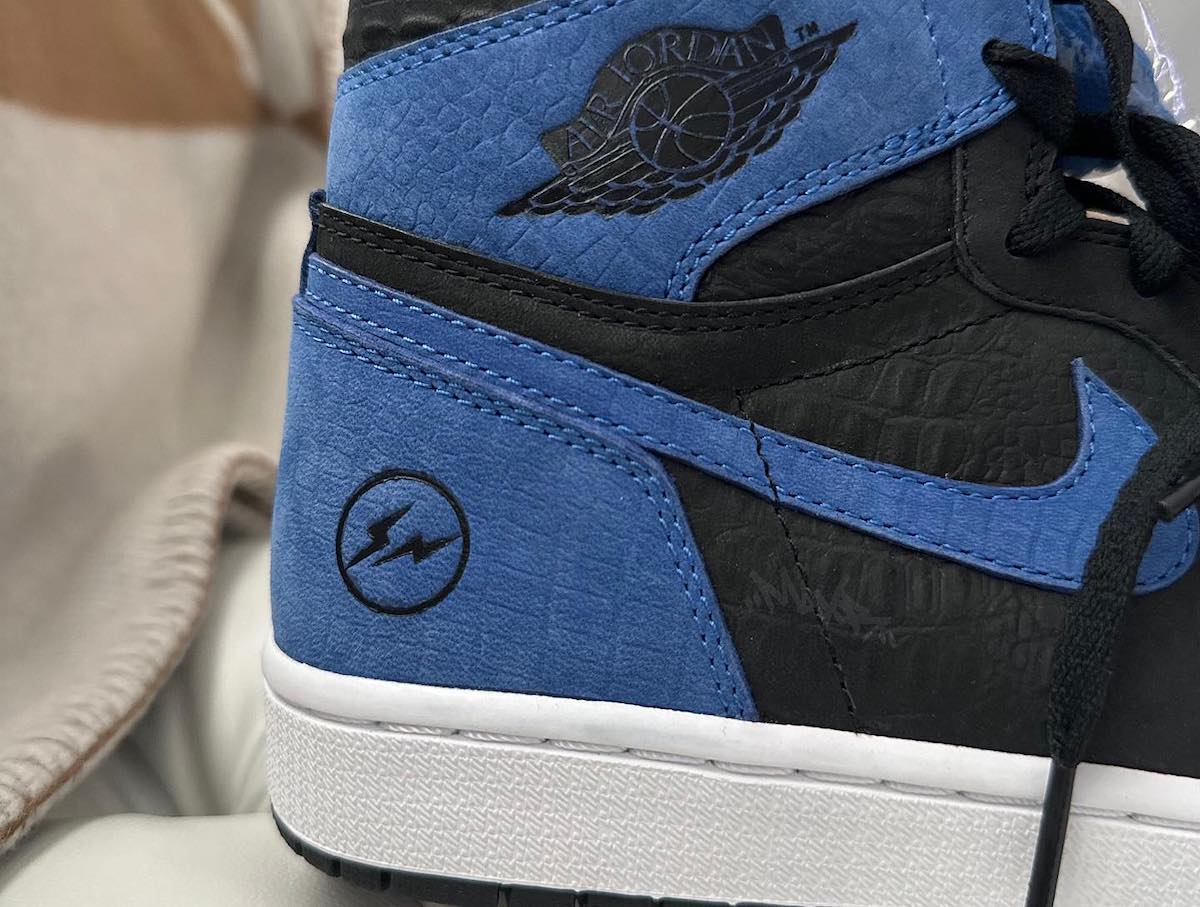 Mayor Fragment Air Jordan 1 Croc Black Royal Sample