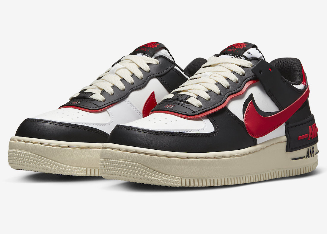 Nike Air Force 1 Shadow Summit White Black University Red DR7883-102 Release Date