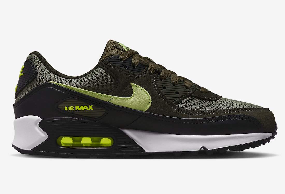 Nike Air Max 90 Medium Olive Volt Sequoia White DQ4071-200 Release Date
