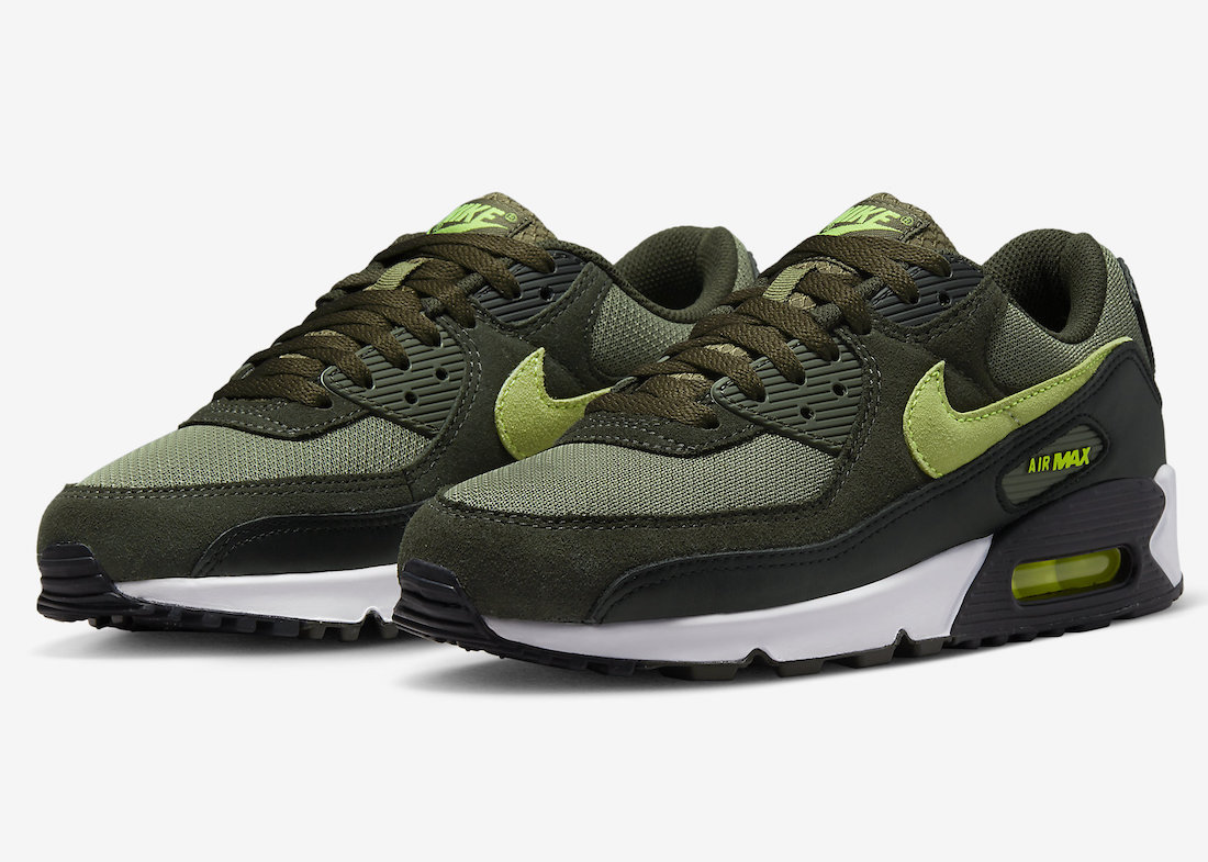 Nike Air Max 90 Medium Olive Volt Sequoia White DQ4071-200 Release Date