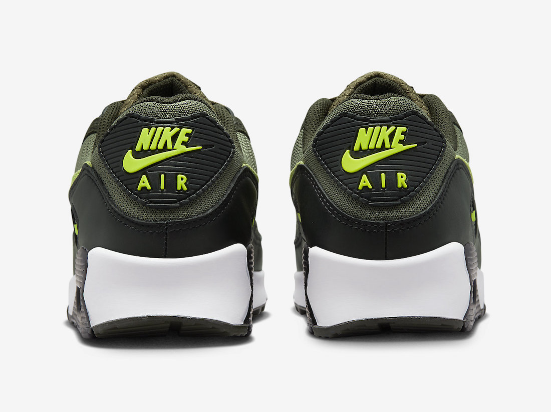 Nike Air Max 90 Medium Olive Volt Sequoia White DQ4071-200 Release Date