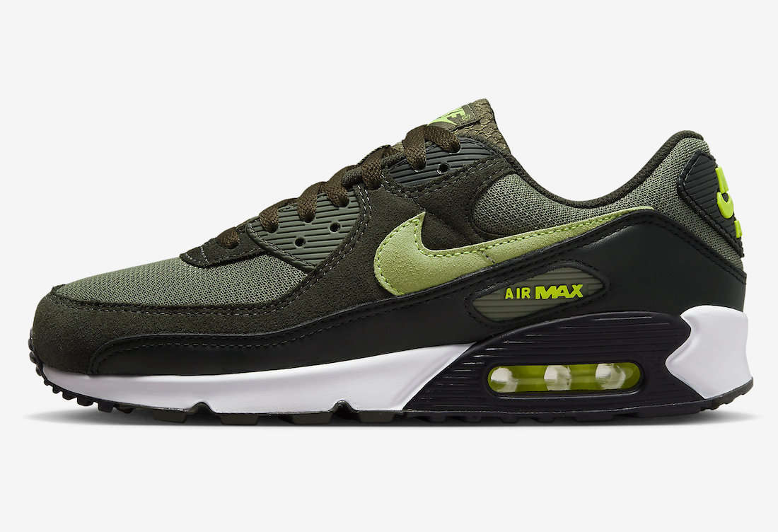 Nike Air Max 90 Medium Olive Volt Sequoia White DQ4071-200 Release Date