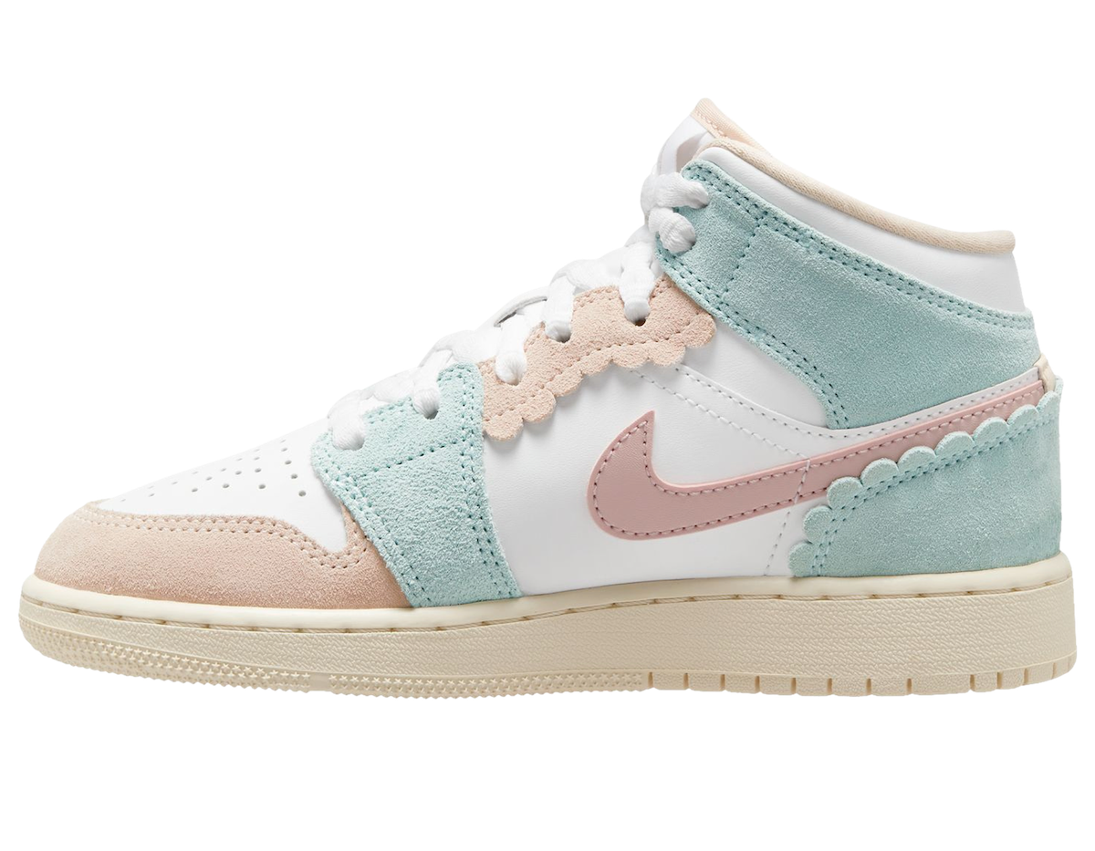 Air Jordan 1 Mid SE GS White Pink Oxford Jade Ice Guava Ice DZ5361-100 Release Date