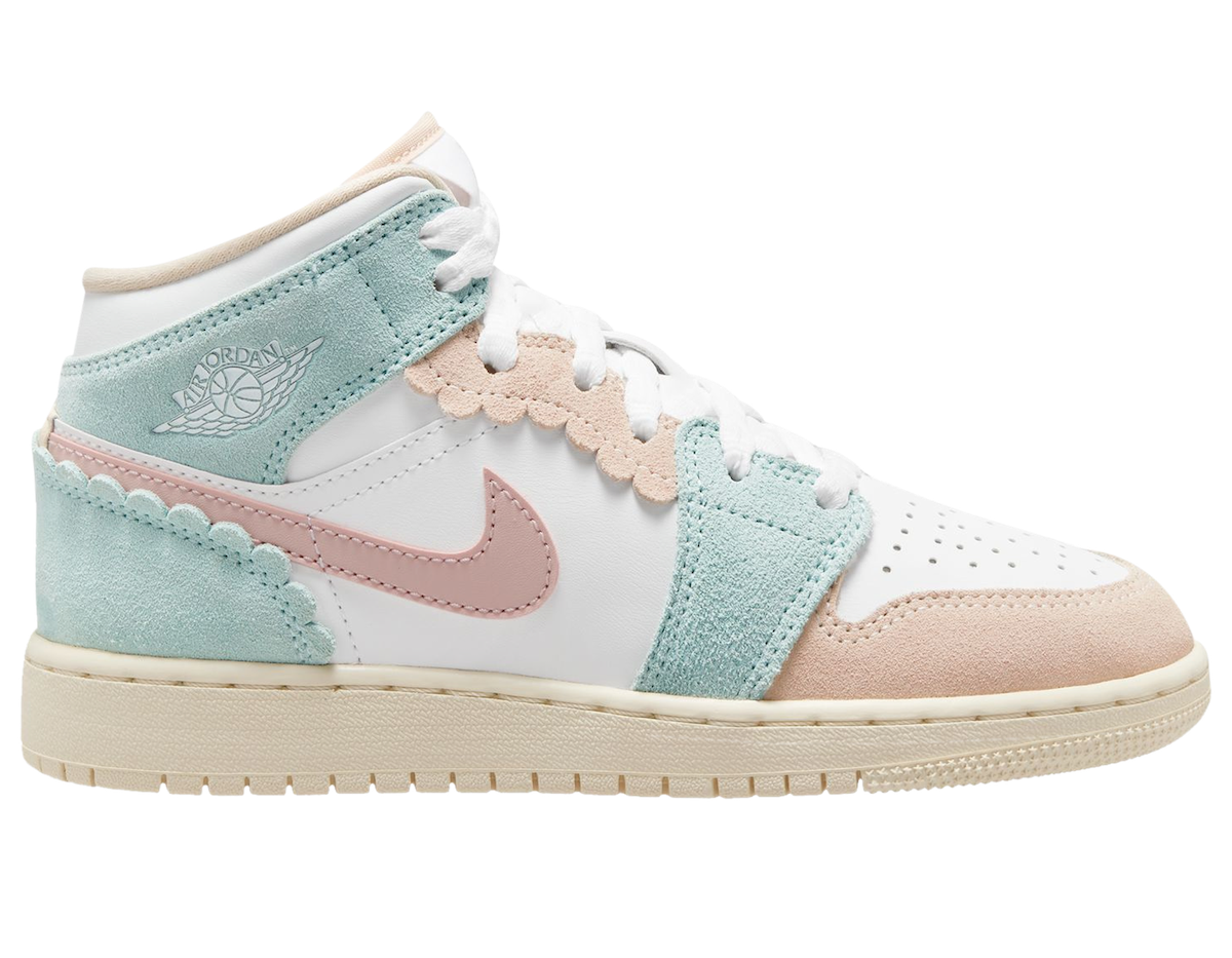 Air Jordan 1 Mid SE GS White Pink Oxford Jade Ice Guava Ice DZ5361-100 Release Date